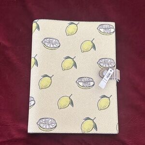 Coach Cream and Yellow Lemon Print Notebook Cover